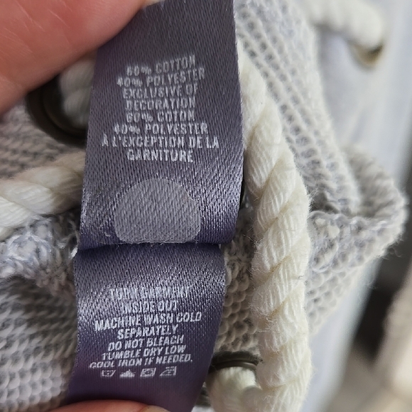 Aerie Light Gray Lace-Up Sweatshirt Size XS - Picture 6 of 7